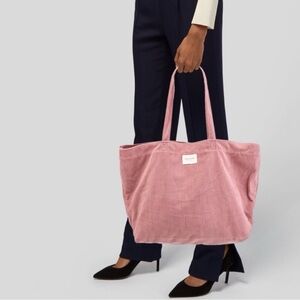 Sézane Pink Corduroy Tote Bag